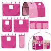 vidaXL Kinderhochbett mit Tunnel Rosa 80x200 cm Massivholz Kiefer