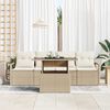 vidaXL Garten-Sofa-Set mit Speicher 5 pcs Beige Poly Rattan