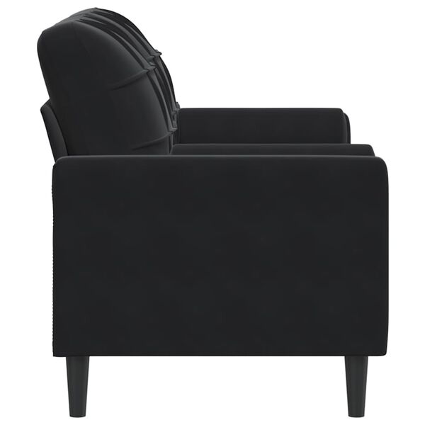 vidaXL 2-Sitzer-Sofa mit Zierkissen Schwarz 140 cm Samt