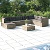 vidaXL 8-tlg. Garten-Lounge-Set mit Kissen Grau Poly Rattan
