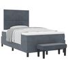 vidaXL Boxspringbett mit Matratze Dunkelgrau 120 x 200 cm Samt