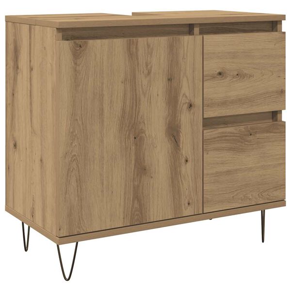 vidaXL Waschbeckenunterschrank Artisan-Eiche 65x33x60 cm Holzwerkstoff