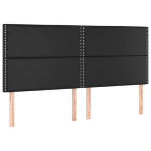 vidaXL Kopfteil Schwarz 180x5x118/128 cm Kunstleder