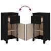 vidaXL Sideboard Schwarz 40x35x80 cm Massivholz Kiefer