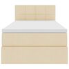 vidaXL Bett mit Stauraum und LED mit Matratze Creme 90 x 190 cm Stoff