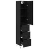 vidaXL Highboard Schwarz Eichen-Optik 69,5 x 34 x 180 cm Holzwerkstoff