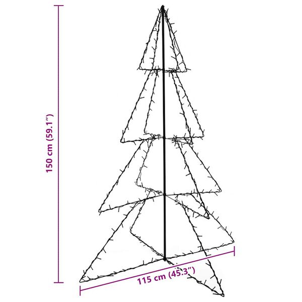 vidaXL Weihnachtsbaum in Kegelform 240 LEDs Indoor Outdoor 115x150 cm