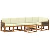 vidaXL Outdoor-Sofagarnitur mit Kissen 7 pcs Natur und Creme Polyester