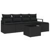 vidaXL Sofa Set 6 Stk. Schwarz Poly-Rattan