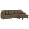 vidaXL 3-Sitzer-Sofa mit Hocker Braun 210 cm Stoff