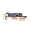 vidaXL 4-tlg. Paletten-Lounge-Set mit Kissen in Grau Holz