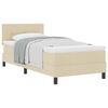 vidaXL Boxspringbett mit Matratze mit Kopfteil Creme 90 x 200 cm Stoff