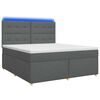 vidaXL Boxspringbett mit Matratze Dunkelgrau 140 x 200 cm Stoff