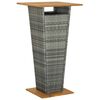 vidaXL Bartisch Grau 60x60x110 cm Poly Rattan und Massivholz Akazie