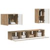 vidaXL TV-Wandregal-Set Wandmontiert 4 pcs Artisan-Eiche Holzwerkstoff