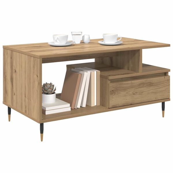 vidaXL Couchtisch Artisan-Eiche 90 x 49 x 45 cm Holzwerkstoff