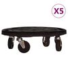 vidaXL Pflanzenroller 5 Stk. 40 cm Durchmesser Schwarz 275 kg