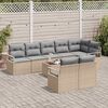 vidaXL Gartensofa-set mit Kissen 9 pcs Beige und Hellgrau Poly-Rattan