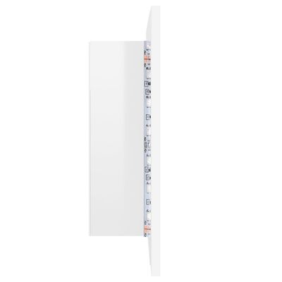 vidaXL LED-Bad-Spiegelschrank Hochglanz-Weiß 60x12x45 cm Acryl