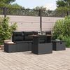 vidaXL Garten-Sofa-Set 6 pcs Schwarz Poly-Rattan