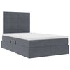 vidaXL Bett mit Stauraum und LED mit LED Dunkelgrau 120 x 190 cm Samt