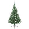 vidaXL K&uuml;nstlicher vorbeleuchteter Weihnachtsbaum Gr&uuml;n 180 cm PVC