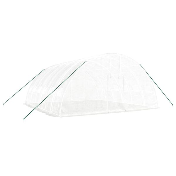 vidaXL Gew&auml;chshaus mit Stahlrahmen Wei&szlig; 36 m&sup2; 6x6x2,85 m