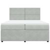 vidaXL Boxspringbett mit Matratze Hellgrau 200x200 cm Samt