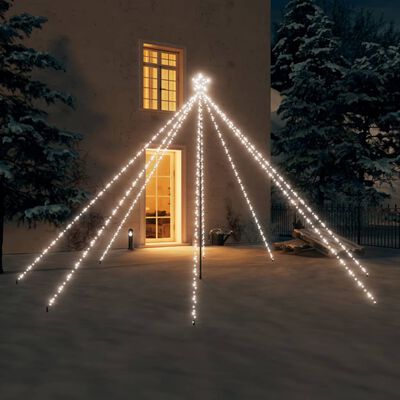 vidaXL Weihnachtsbaum-Lichterketten Outdoor 576 LEDs Kaltweiß 3,6 m