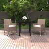 vidaXL 3-tlg. Garten-Essgruppe mit Auflagen Poly Rattan und Glas