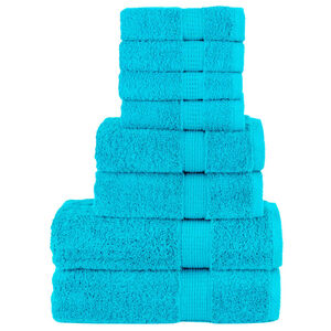vidaXL 8 tlg. Premium-Handtuch-Set SOLUND T&uuml;rkis 600 g/m&sup2;