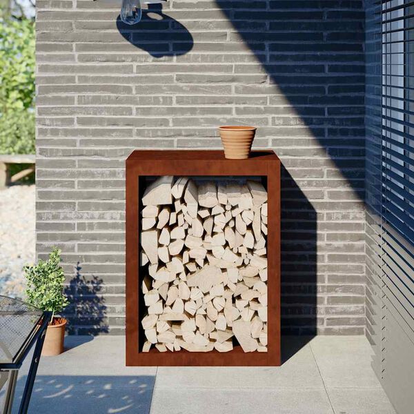 vidaXL Brennholzregal 60x40x80 cm Wetterfester Stahl