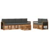 vidaXL Outdoor-Sofagarnitur 7 Stk. Natur und Anthrazit
