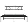 vidaXL Bettgestell mit Kopfteil Metall Schwarz 135x190 cm