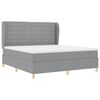 vidaXL Boxspringbett mit Matratze Dunkelgrau 90x190 cm Hellgrau Stoff