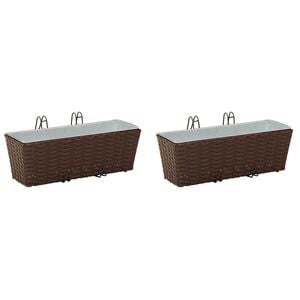 vidaXL Balkon 2 stk. Braun 50 x 17 x 17 cm Metall