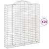 vidaXL Gabionen mit Hochbogen 20Stk. 200x50x220/240cm Verzinktes Eisen