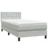 vidaXL Boxspringbett mit Matratze & LED Hellgrau 90x220 cm Samt