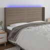 vidaXL LED Kopfteil Taupe 163x16x118/128 cm Stoff