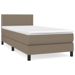 vidaXL Boxspringbett mit Matratze Taupe 90x190 cm Stoff