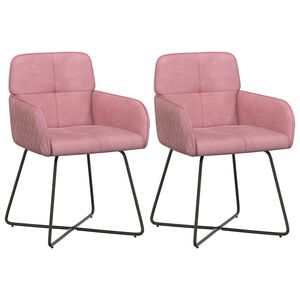 vidaXL Esszimmerst&uuml;hle 2 pcs Samt Rosa 59 x 56,5 x 86 cm