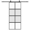 vidaXL Schiebet&uuml;r mit Beschlag Schwarz 90x205 cm Hartglas