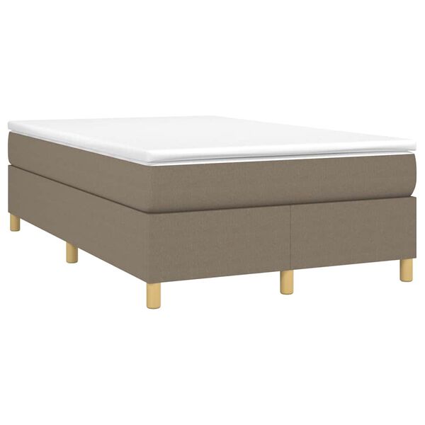vidaXL Boxspringbett mit Matratze Taupe 120x190 cm Stoff