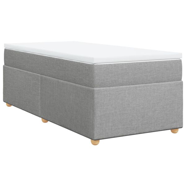 vidaXL Boxspringbett mit Matratze Hellgrau 90x200 cm Stoff