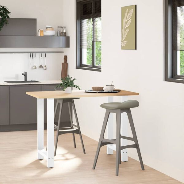 vidaXL Bartischbeine Wei&szlig; 2 Stk. 60x(90-91) cm Stahl