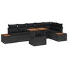vidaXL Garten-Sofa-Set mit Speicher 7 pcs Schwarz Poly Rattan