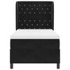 vidaXL Boxspringbett mit Matratze Schwarz 200 x 100 cm Polyester