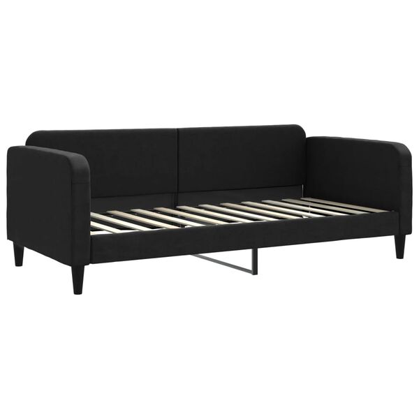 vidaXL Tagesbett Ausziehbar mit Matratzen Schwarz 90x200 cm Stoff