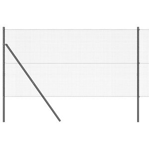 vidaXL Geschwei&szlig;ter Drahtzaun, bodenverankert 50 x 1,2 m Grau Netz