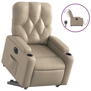vidaXL Relaxsessel mit Aufstehhilfe Elektrisch Cappuccino Kunstleder